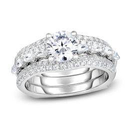 Diamond Bridal Set 1-1/2 ct tw Round/Marquise 14K White Gold