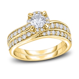 Diamond Bridal Set 1 ct tw Round 14K Yellow Gold