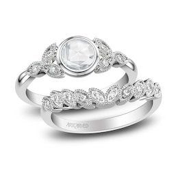 ArtCarved Rose-Cut Diamond Bridal Set 5/8 ct tw 14K White Gold