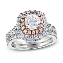 Diamond Bridal Set 1-1/2 ct tw Round 14K Two-Tone Gold