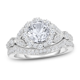 Diamond Bridal Set 1-5/8 ct tw Round 14K White Gold