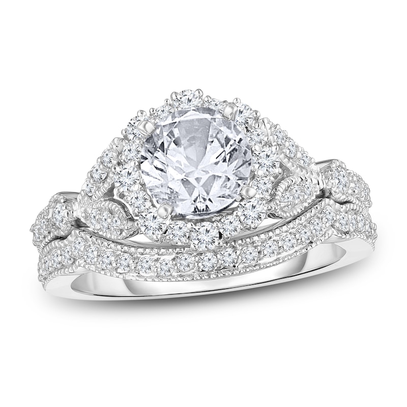 Main Image 1 of Diamond Bridal Set 1-5/8 ct tw Round 14K White Gold