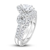 Thumbnail Image 2 of Diamond Bridal Set 7/8 ct tw Pear/Round 14K White Gold