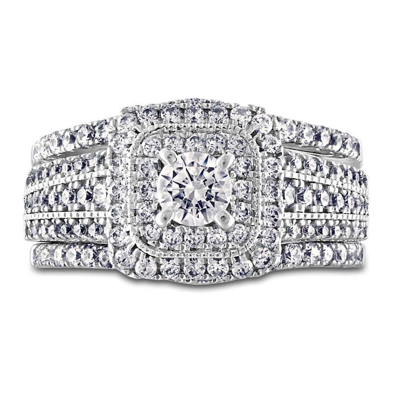 Main Image 3 of Diamond Bridal Set 1-3/4 ct tw Round 14K White Gold