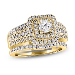 Diamond Bridal Set 1-3/4 ct tw Round 14K Yellow Gold