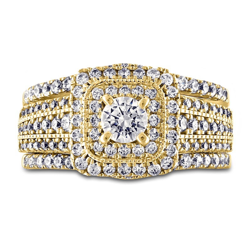 Main Image 3 of Diamond Bridal Set 1-3/4 ct tw Round 14K Yellow Gold