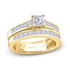 Thumbnail Image 1 of Diamond Bridal Set 1-1/2 ct tw Princess 14K Yellow Gold