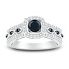 Thumbnail Image 2 of Black Diamond Bridal Set 1 ct tw Round 10K White Gold