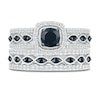 Thumbnail Image 6 of Black Diamond Bridal Set 1 ct tw Round 10K White Gold