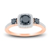 Thumbnail Image 2 of Black Diamond Bridal Set 1 ct tw Round 10K Rose Gold