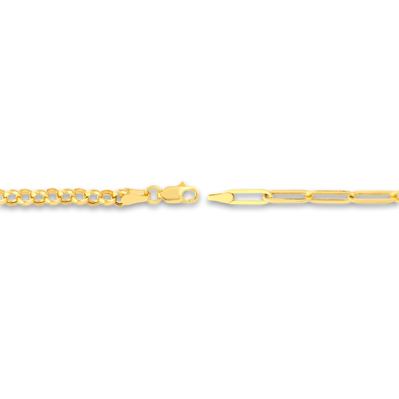 14K Gold Rolo Link Paperclip Bracelet