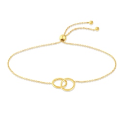 Interlocking Circle Bolo Bracelet 14K Yellow Gold