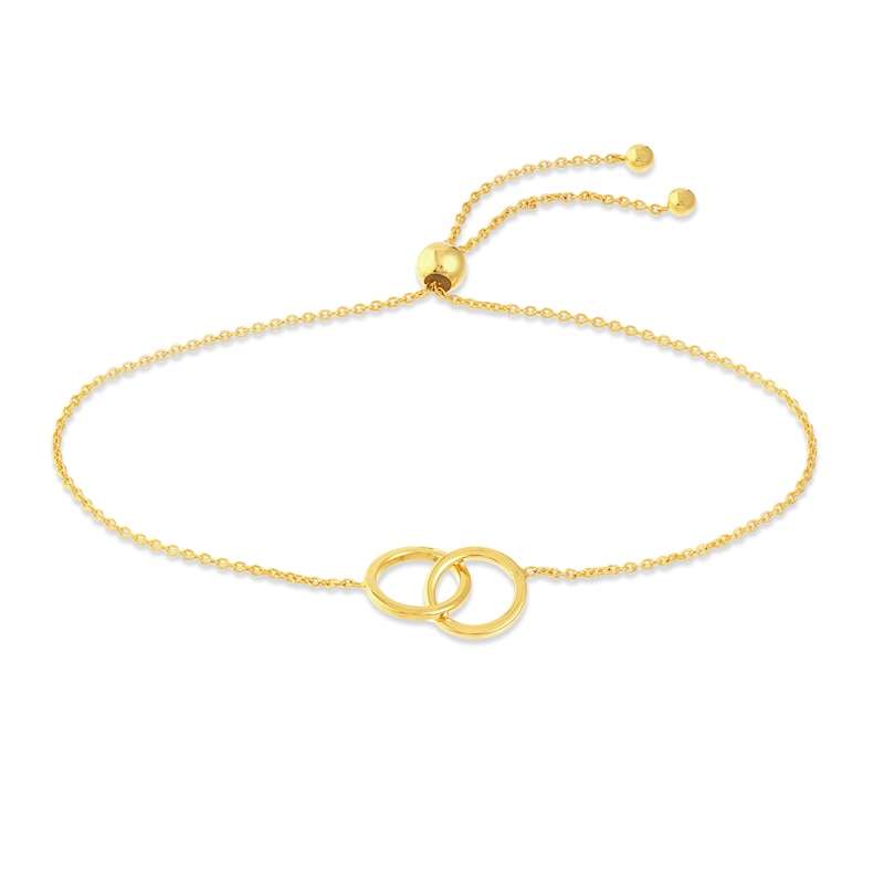 Main Image 1 of Interlocking Circle Bolo Bracelet 14K Yellow Gold