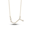 Thumbnail Image 0 of Diamond Aries Constellation Pendant Necklace 1/6 ct tw Round 14K Yellow Gold