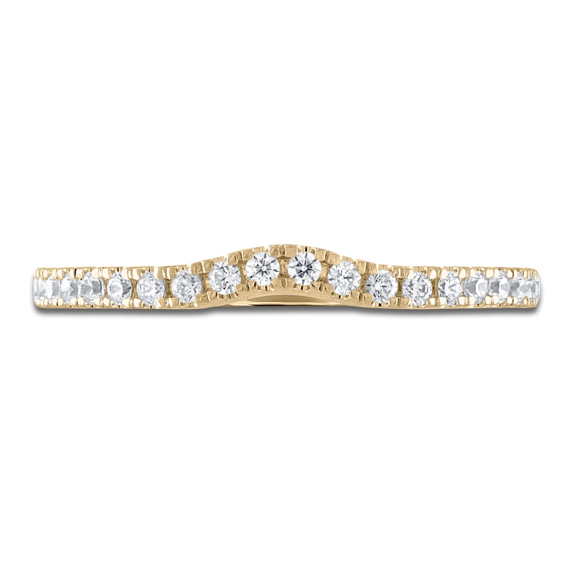 Vera Wang WISH Diamond Contour Wedding Band 1/4 ct tw Round 14K Yellow Gold