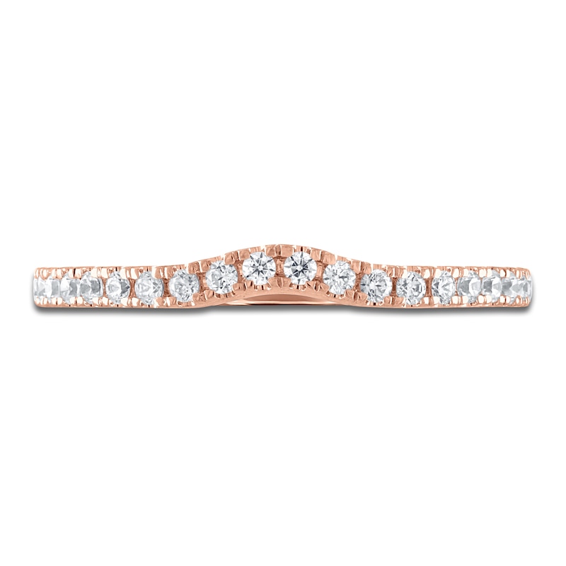 Vera Wang WISH Diamond Contour Wedding Band 1/4 ct tw Round 14K Rose Gold