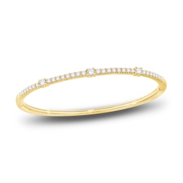 Diamond Bangle Bracelet 1-1/2 ct tw Round 14K Yellow Gold