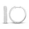 Thumbnail Image 1 of Diamond Hoop Earrings 2 ct tw Round 14K White Gold