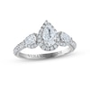 Thumbnail Image 1 of Vera Wang WISH Diamond Engagement Ring 1-1/4 ct tw Pear/Round 14K White Gold