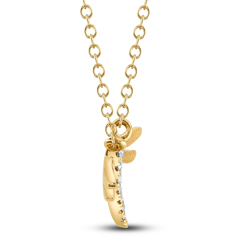 Main Image 2 of Shy Creation Diamond Accent Dragonfly Necklace Round 14K Yellow Gold 18&quot; SC55020407V2