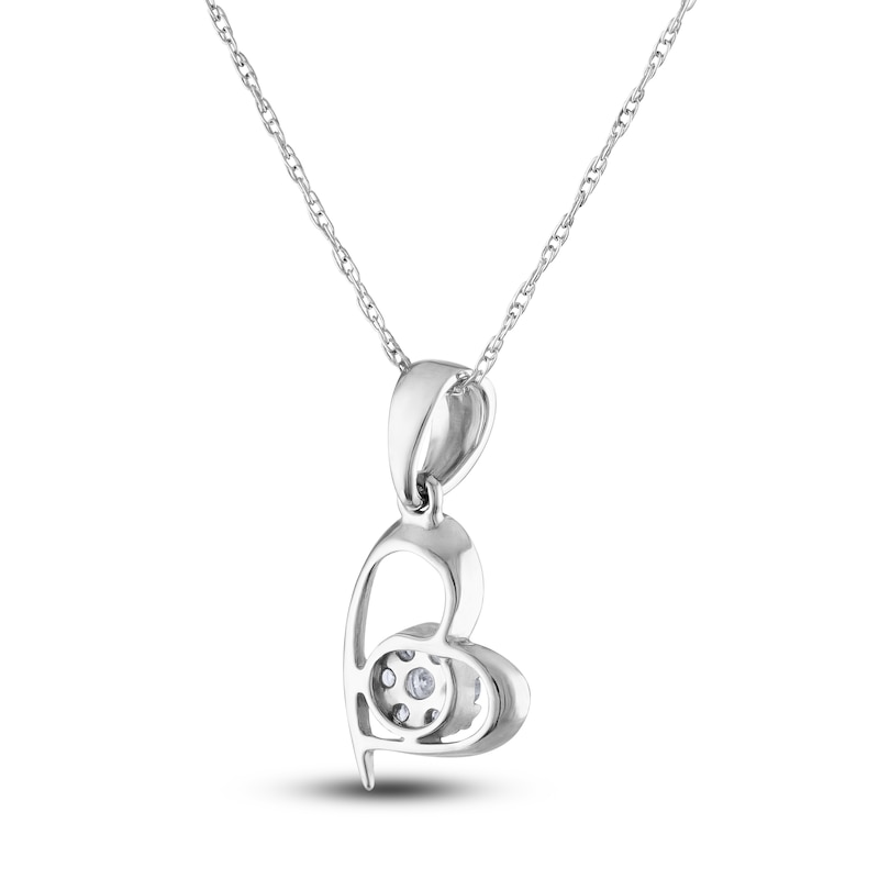 Main Image 2 of Diamond Pendant Necklace 1/10 ct tw Round 14K White Gold 18&quot;