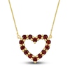 Thumbnail Image 1 of Natural Garnet Heart Necklace 10K Yellow Gold 17&quot;