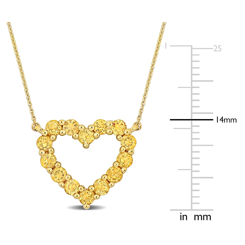 Main Image 2 of Natural Citrine Heart Necklace 10K Yellow Gold 17&quot;