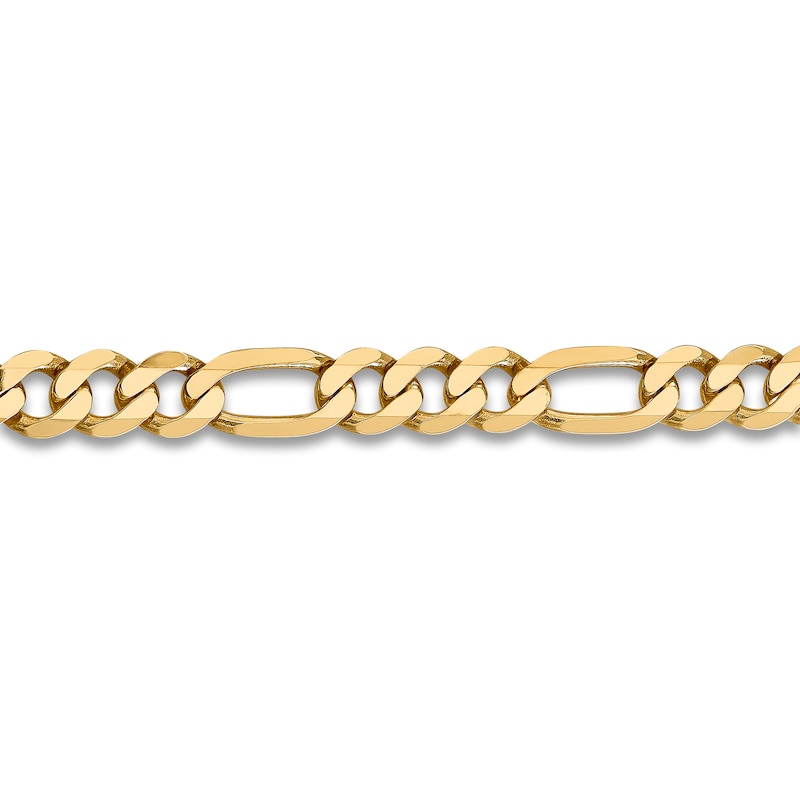 Main Image 2 of Solid Flat Figaro Chain Necklace 14K Yellow Gold 22&quot; 8.75mm