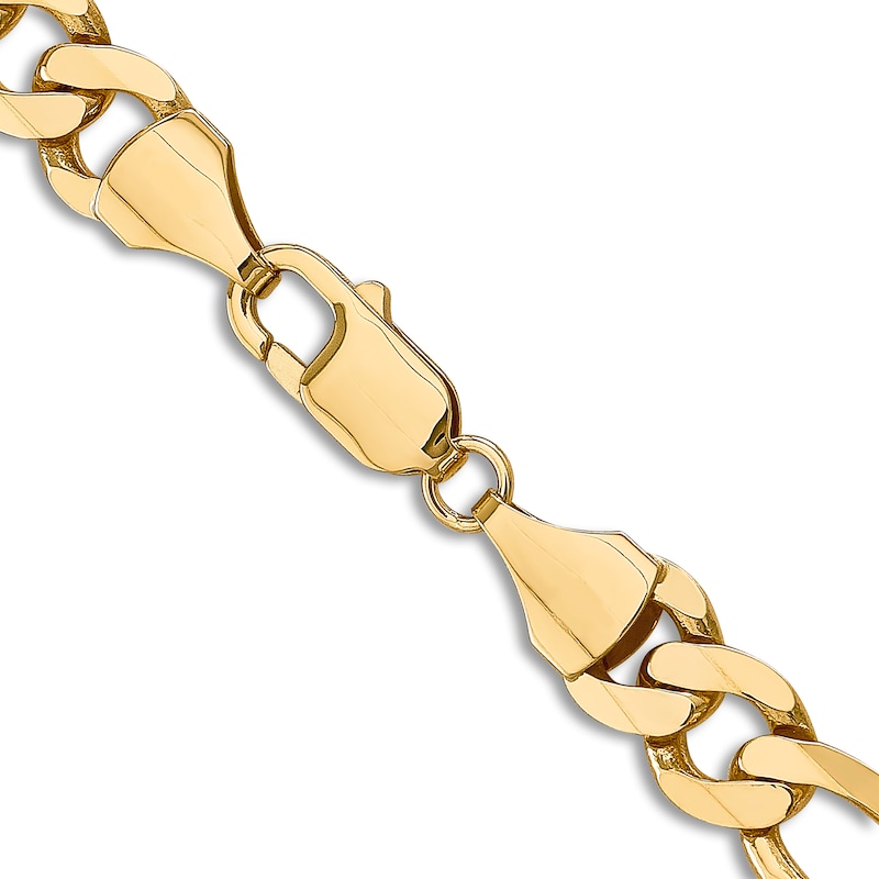 Main Image 3 of Solid Flat Figaro Chain Necklace 14K Yellow Gold 22&quot; 8.75mm