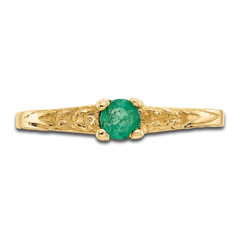 Main Image 3 of Natural Emerald Baby Ring 14K Yellow Gold