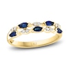 Thumbnail Image 1 of LALI Jewels Natural Blue Sapphire Anniversary Band 1/15 ct Diamonds 14K Yellow Gold