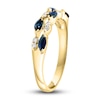 Thumbnail Image 2 of LALI Jewels Natural Blue Sapphire Anniversary Band 1/15 ct Diamonds 14K Yellow Gold