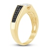 Thumbnail Image 2 of Men's Black & White Diamond Wedding Band 1 ct tw Square-cut/Round 14K Yellow Gold