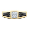 Thumbnail Image 3 of Men's Black & White Diamond Wedding Band 1 ct tw Round 14K Yellow Gold