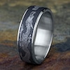 Thumbnail Image 3 of Men's Script Wedding Band 14K White Gold/Tantalum 7.5mm