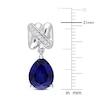 Thumbnail Image 2 of Y-Knot Blue Lab-Created Sapphire Earrings 1/15 ct tw Diamonds 14K White Gold