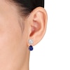 Thumbnail Image 3 of Y-Knot Blue Lab-Created Sapphire Earrings 1/15 ct tw Diamonds 14K White Gold