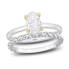 Thumbnail Image 0 of Y-Knot Diamond Bridal Set 1 ct tw Oval 14K White Gold (I/I1)