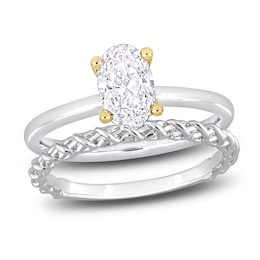 Y-Knot Diamond Bridal Set 1 ct tw Oval 14K White Gold (I/I1)