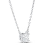 Thumbnail Image 2 of Lab-Created Diamond Solitaire Necklace 1/2 ct tw Round 14K White Gold 19&quot; (SI2/F)