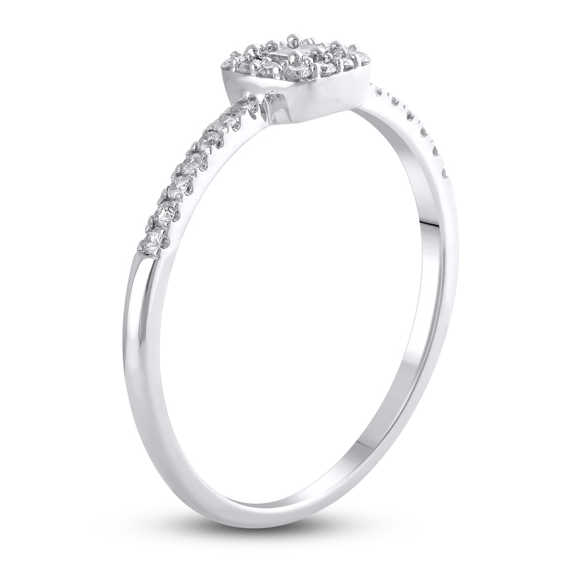 Main Image 2 of Diamond Ring 1/5 ct tw Baguette/Round 14K White Gold