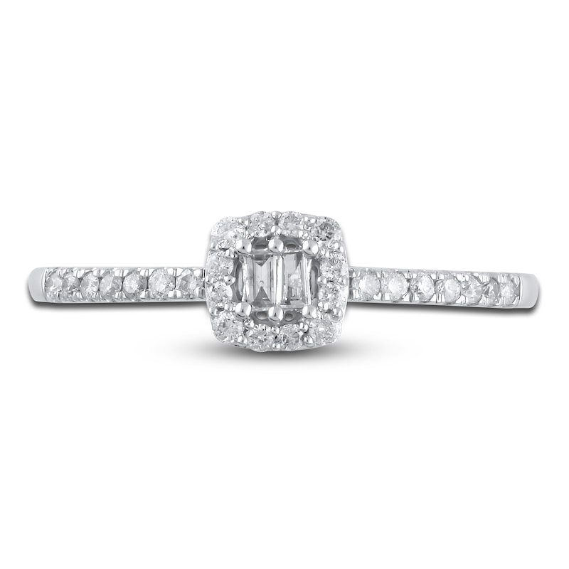 Main Image 3 of Diamond Ring 1/5 ct tw Baguette/Round 14K White Gold