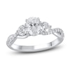 Thumbnail Image 1 of Diamond Twist Engagement Ring 1-1/3 ct tw Oval/Round 14K White Gold