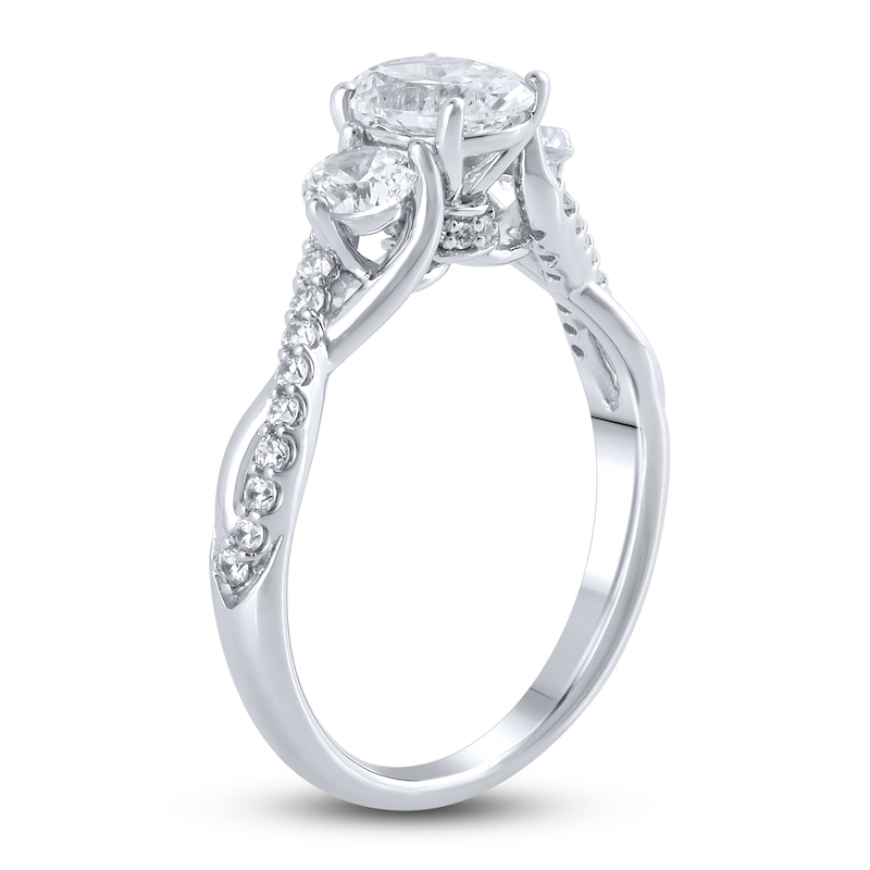 Diamond Twist Engagement Ring 1-1/3 ct tw Oval/Round 14K White Gold | Jared