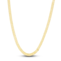 Hollow Bismark Chain Necklace 14K Yellow Gold 20&quot; 4.7mm