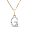 Thumbnail Image 1 of Diamond Letter G Necklace 1/10 ct tw Round 14K Yellow Gold 18&quot;