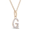 Thumbnail Image 2 of Diamond Letter G Necklace 1/10 ct tw Round 14K Yellow Gold 18&quot;