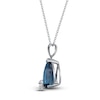 Thumbnail Image 1 of Natural London Blue Topaz Necklace Diamond Accents 14K White Gold