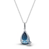 Thumbnail Image 2 of Natural London Blue Topaz Necklace Diamond Accents 14K White Gold