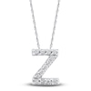 Thumbnail Image 1 of Diamond Letter Z Necklace 1/20 ct tw Round 14K White Gold 18&quot;